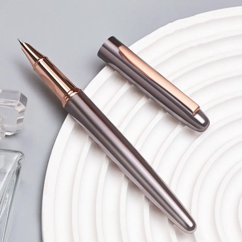 Business Fine Nib Metal Fountain Pen Calligraphy Smooth Writing Gift Ink Pens Drawing Handwriting Signature Pen Student Use