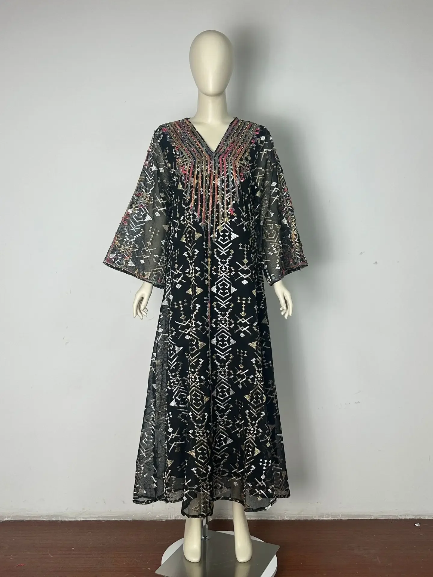 

Праздничное платье-абайя для женщин с вышивкой, длинное вечернее платье, арабский длинный халат, марокканский кафтан, дубайский кафтан, джалабия, Рамадан 2026