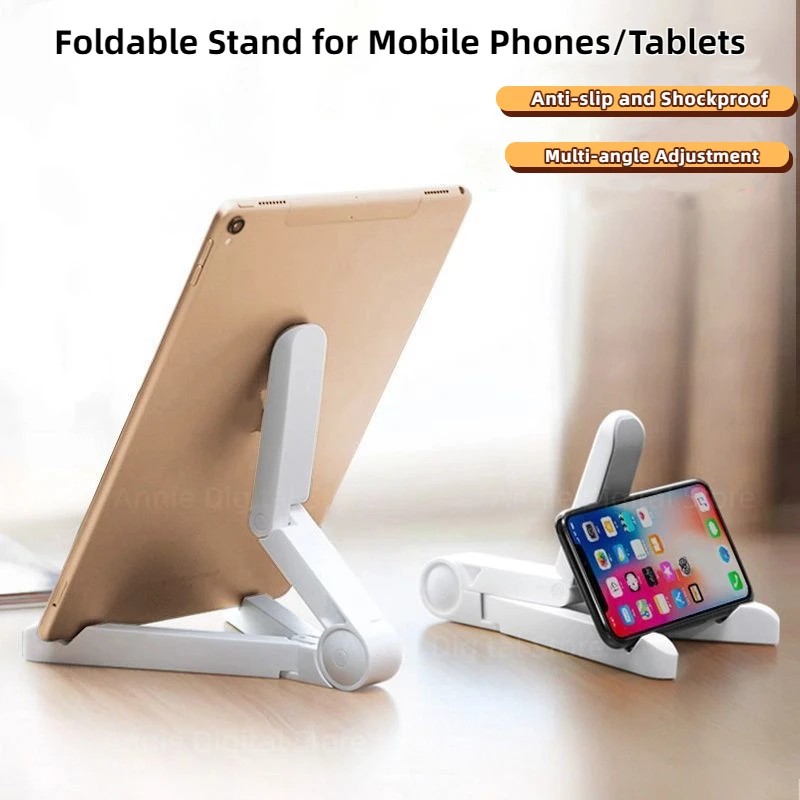 حامل لوحي متعدد الوظائف قابل للطي عالمي لأجهزة iPad Air/Pro Samsung Xiaomi Huawei اللوحية والهواتف بزاوية قابلة للتعديل