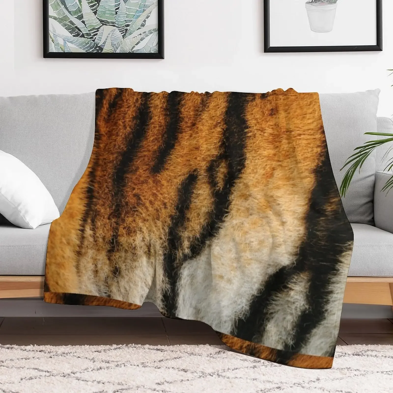 New Tiger skin | Black Orange Tiger Textured | black wave fur Throw Blanket Decoratives Kid'S manga Hairy Blankets