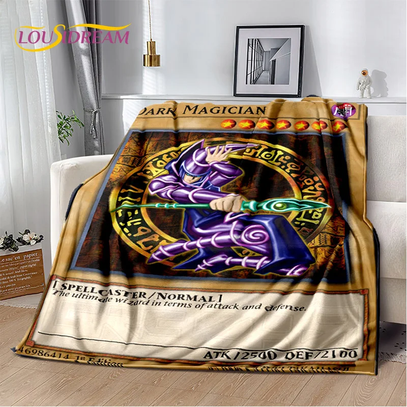 

3D Monster Gold Card Cartoon Yu-Gi-Oh Anime Dack Magician Game Soft Flannel Blanket for Bed Bedroom Sofa Picnic,Outdoors Leisure