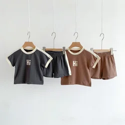 MILANCEL Summer Baby Clothes Set  Letter Print Boys Clothing Suit Brief Tee and Shorts Suit