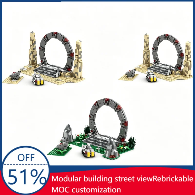 NEW MOC Stargate Off-World Meadows Sci-Fi Building Blocks Set with Stargate Vehicle for Fans Children Assembly Xmas Popular Gift