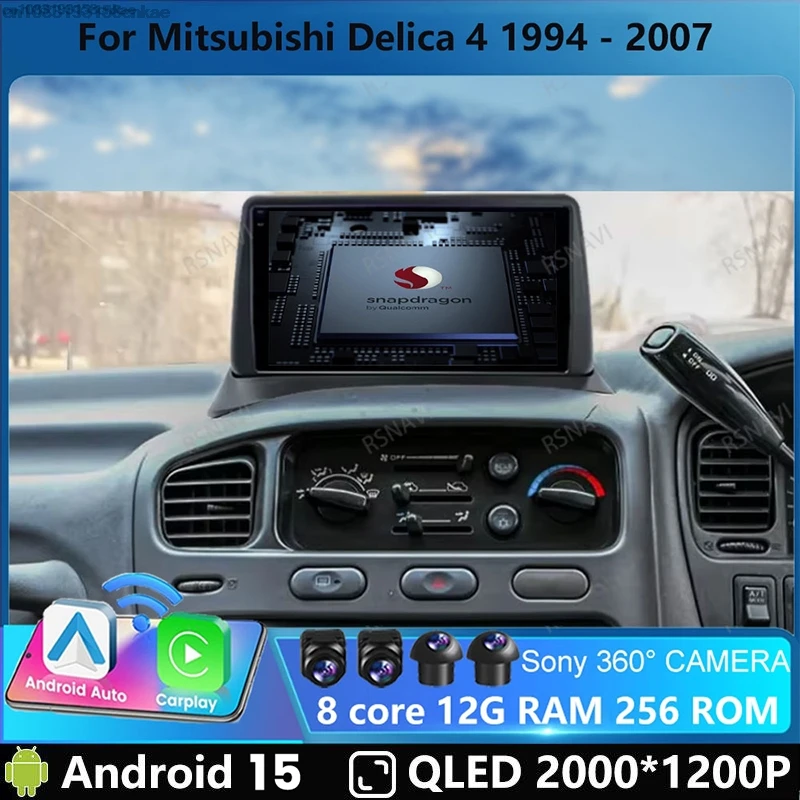 

Car Radio Andoird 15 For Mitsubishi Delica 4 1994 - 2007 4G LTE Head Unit DVD DSP Stereo Viedo Player Multimedia GPS BT AUTO