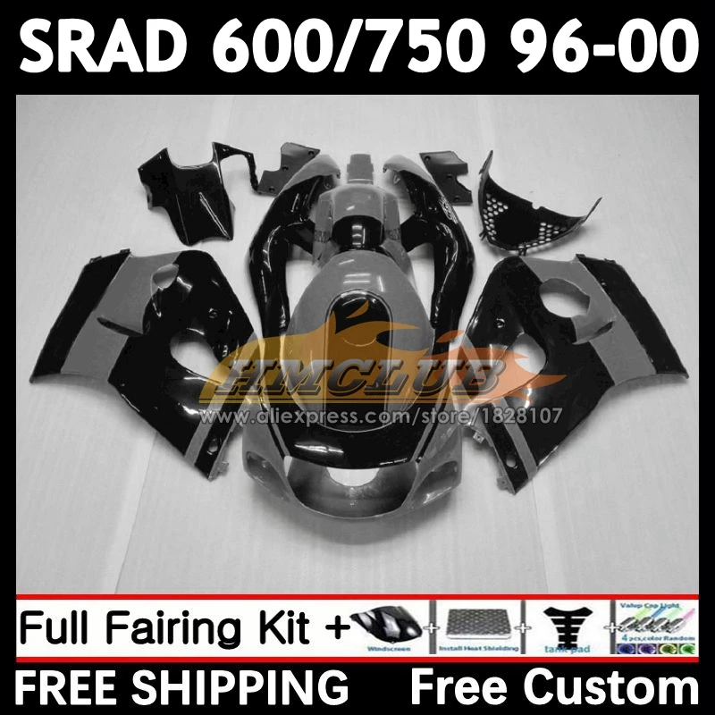 Body For SUZUKI SRAD GSXR 600 750 grey silvery GSXR600 1996 1997 1998 1999 2000 11No.82 GSX-R600 GSXR750 96 97 98 99 00 Fairing