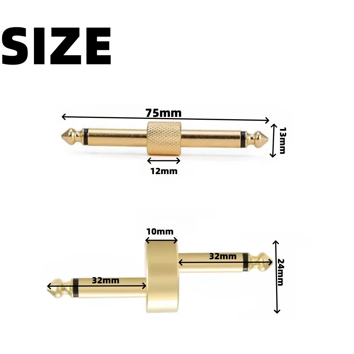 Guitar Pedal Connectors 1/4In(6.35mm) Plugs Guitar Effects Pedal Adapter Straight /Z Type Audio Coupler Pedal Board  Accessories