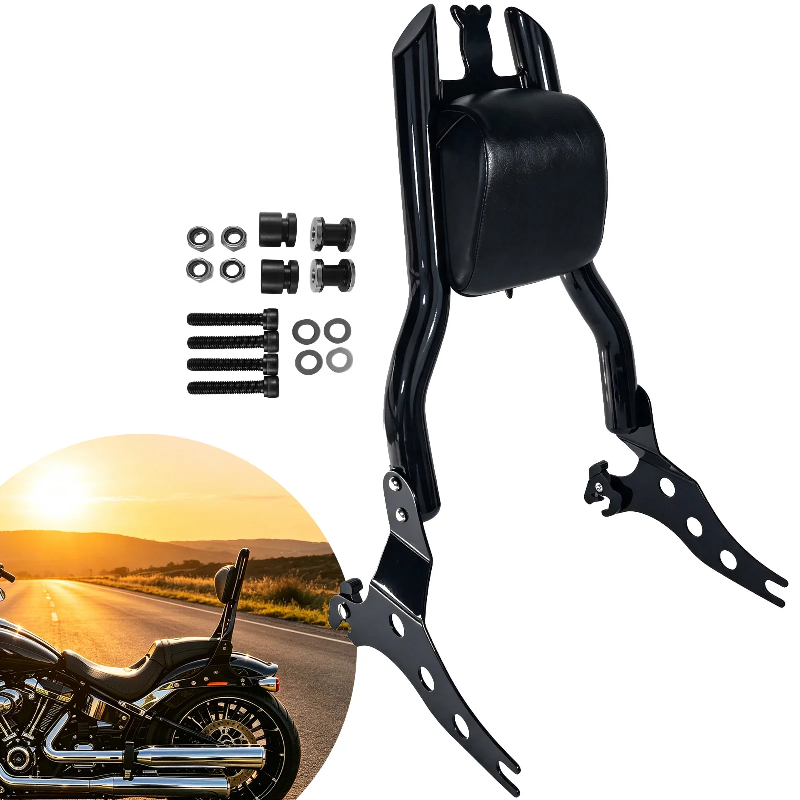 Detachable Back Rest Passenger Sissybar For Harley Fat Boy FLFBS 18-26 Breakout 114 FXBR 2013-2026 Motorcycle Backrest Sissy Bar