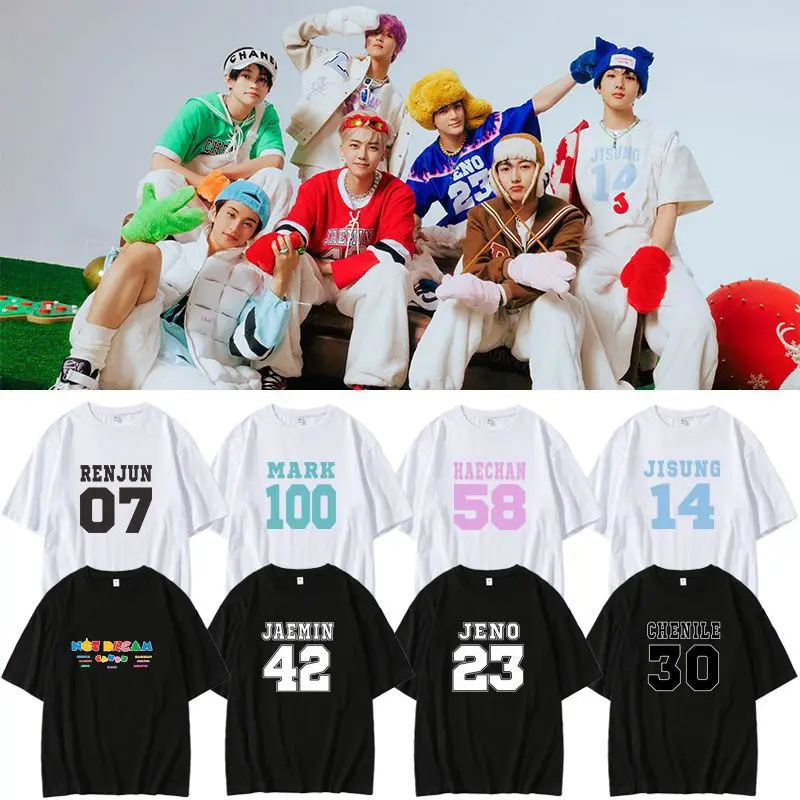 KPOP NCT Dream 100% cotone maglietta oversize manica corta MARK RENJUN Jeno HAECHAN JAEMIN Chenle Jisung stesse magliette grafiche