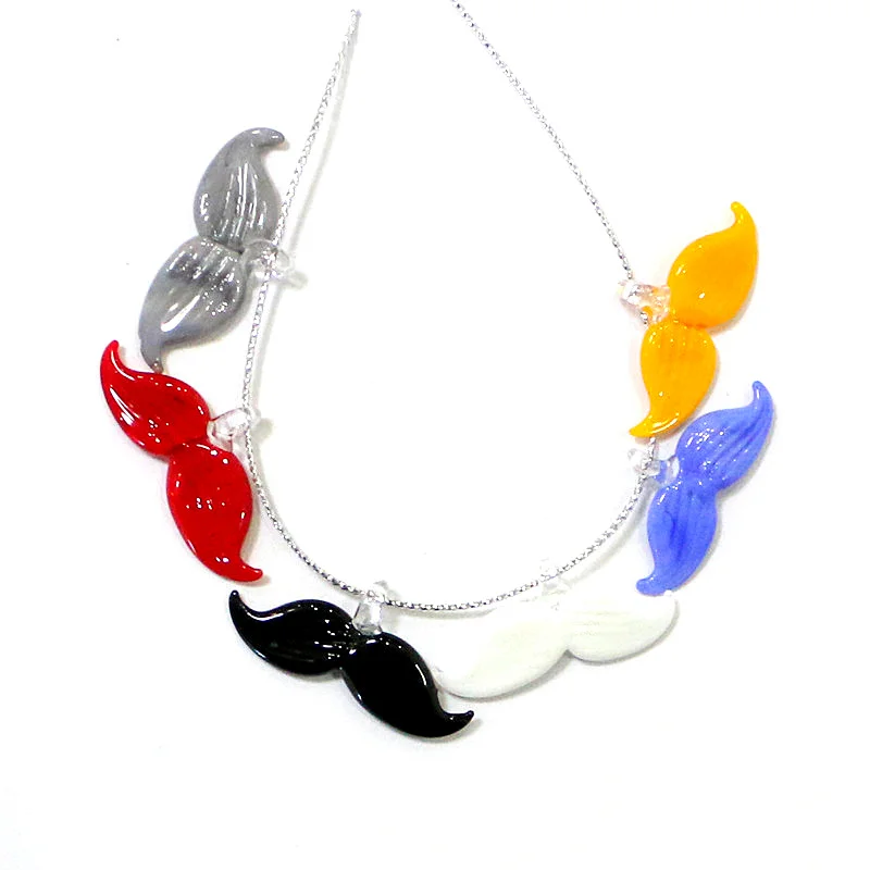 Cute Mustache Glass Pendant Mini Beard Shaped Charms DIY Craft Making Supplies Creative Holiday Party Gifts for Handmade Lovers