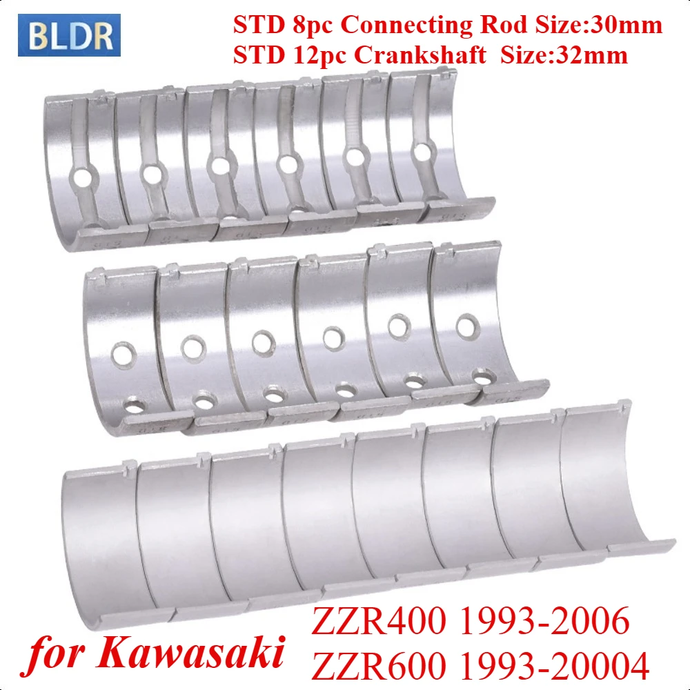 

30mm 32mm Connecting Rod Crankshaft Main Bearing Set for Kawasaki ZZR400 1993-2006 ZZR600 1993-20004 ZZR-400 ZZR 600