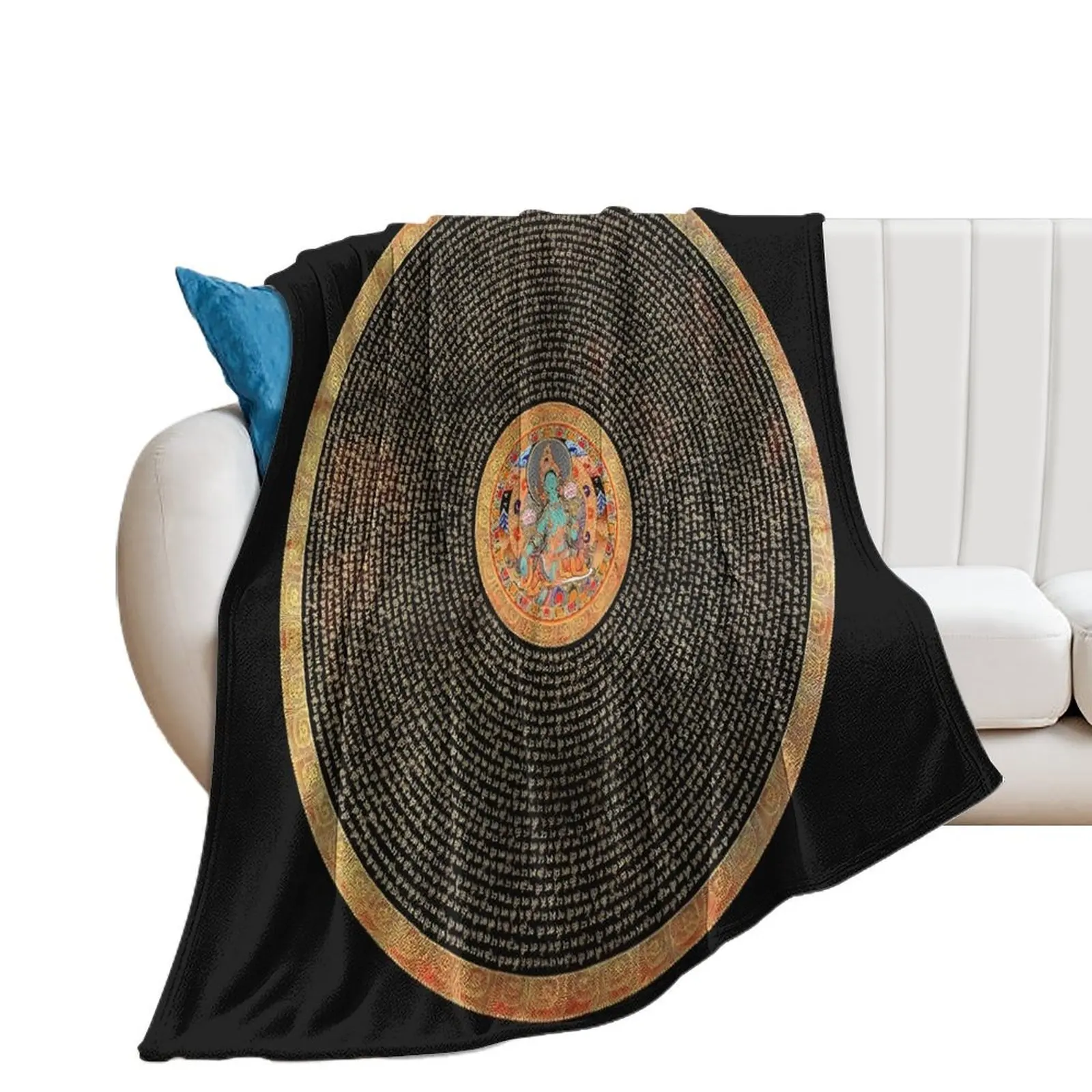 Green Tara Mandala | Arya Tara Throw Blanket Soft Plaid Soft Big Thin For Decorative Sofa Blankets