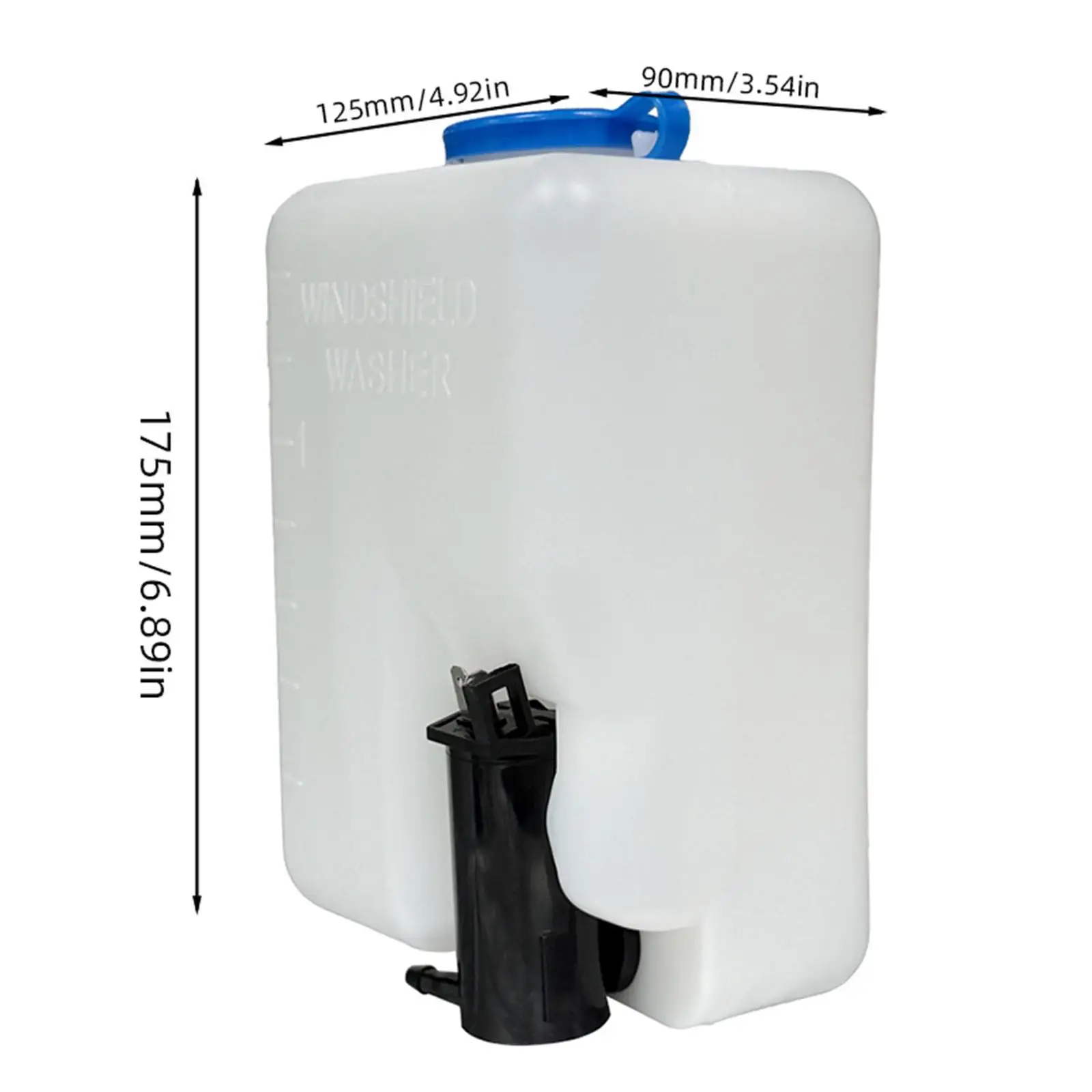 

Windshield Washer Tank Kit 1.5L PP with Washer Hose Nozzle Switch for Vehicle Glass Wiper Cleaning Universal Fit