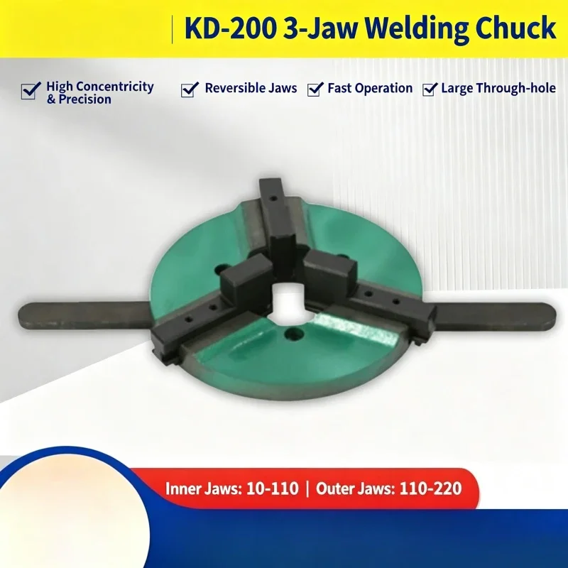 Self‑Centering Welding Chuck KD‑200 KD‑300 Force Clamping Handle For Welding Positioner Industrial Pipe Welding Spare Accessory