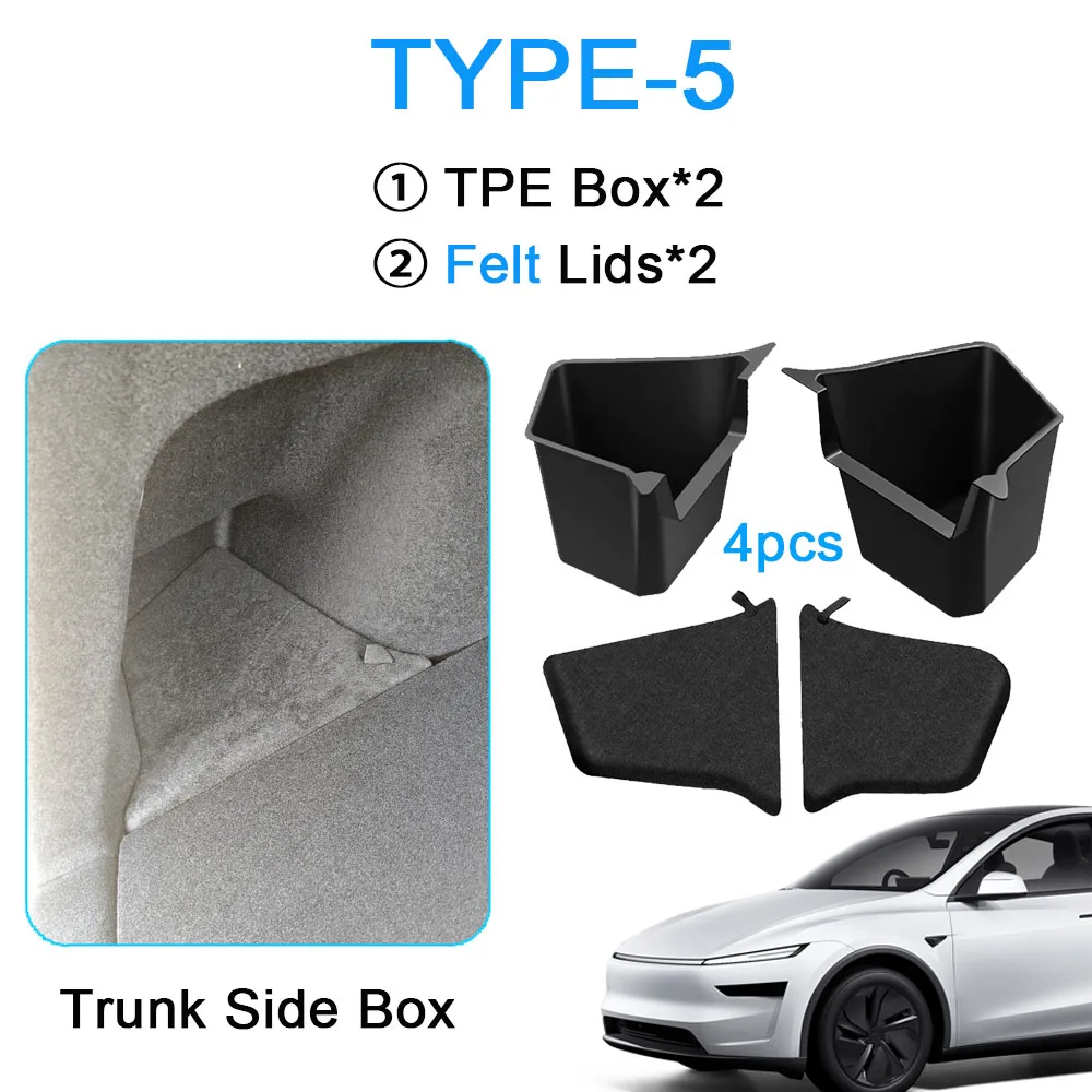 Tesmayx Kofferbak Zijopbergdoos Voor Tesla Model Y Nieuwe Juniper Massaal Cover Mat Scheidingsbord Opbergen Ruimte Decoratie