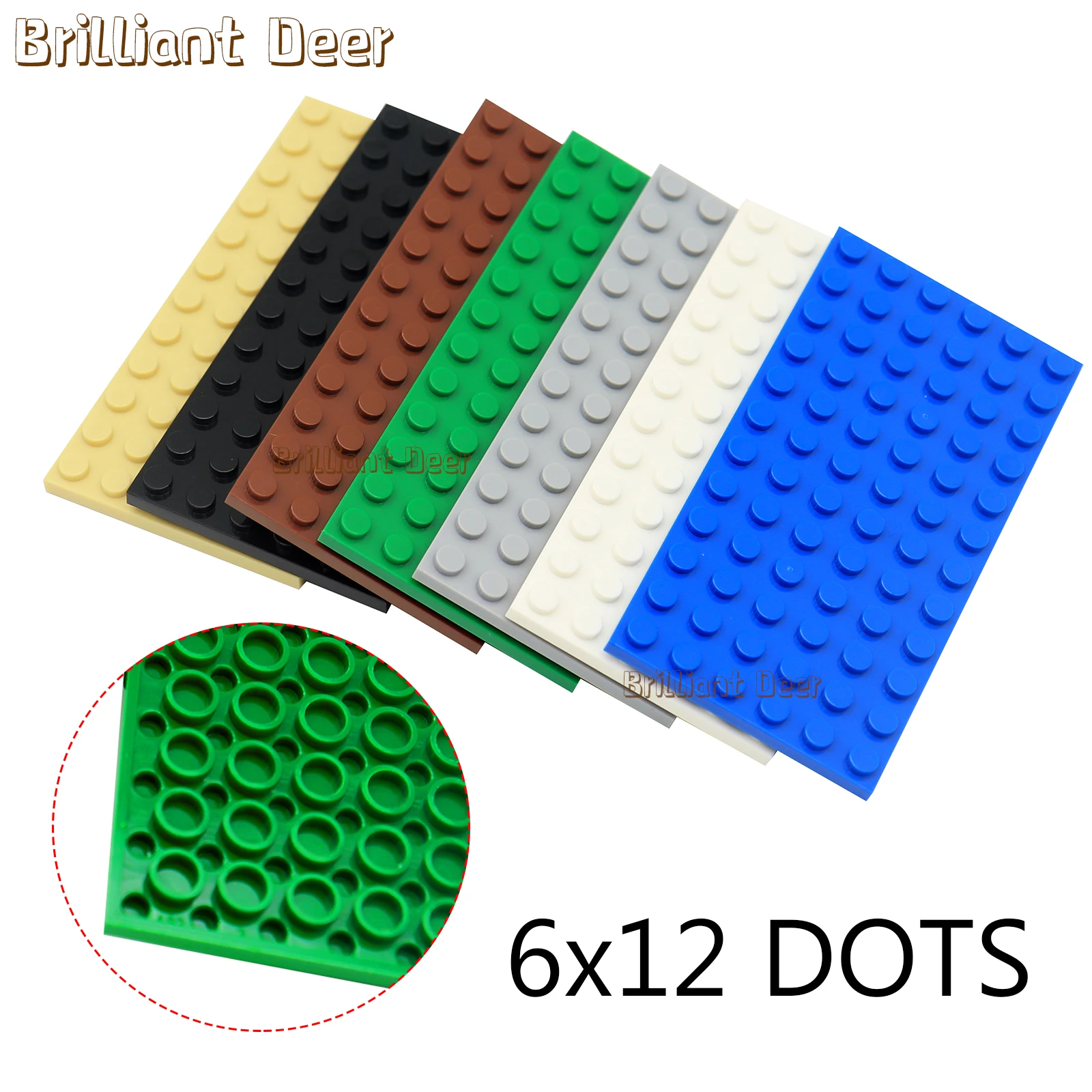 10PCS 6X12 Dots Base Plate Classic MOC DIY City Figures Building Blocks Bricks Parts Compatible with 3028 Children Toys Gift