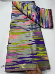 Nieuwste Afrikaanse Brokaat Jacquard Stof Nigeriaanse Bloemen Damast Vergulde Kant Materiaal Brocard Tissuin 5Yard Voor Jurk Db1