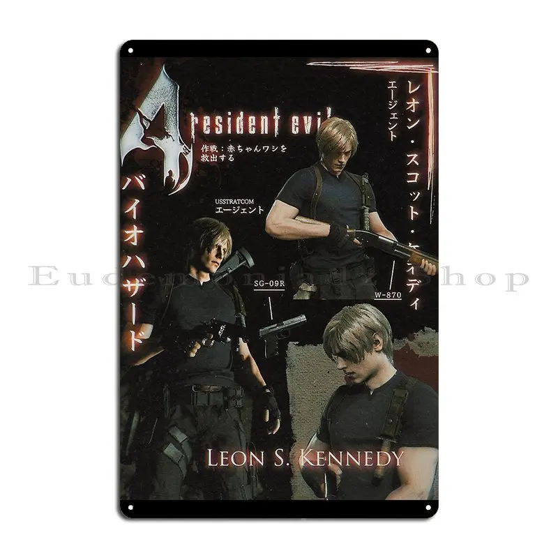 Leon Kennedy Character Poster Metal Plaque Poster Mural Cinema Personalized Create Pub Mural Tin Sign Poster