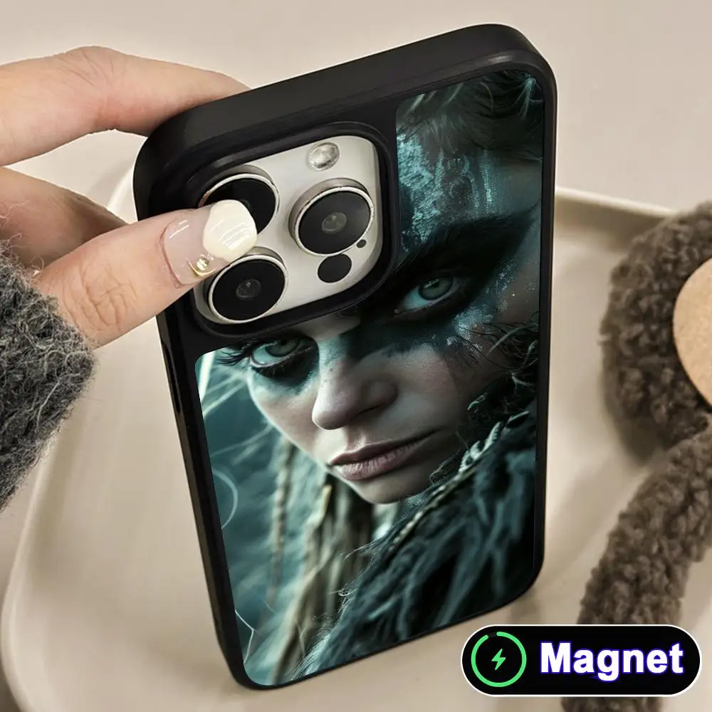 

Fashion Witch Girl Phone Case for iPhone 17 16 15 14 13 12 11 Air Pro Max Plus Matte Surface Magsafe Cover