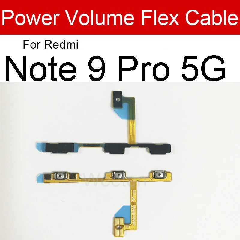 Volume Zijknop Aan/Uit-Toets Flex Kabel Voor Xiaomi Redmi Note 3 4 4x 5 5a 6 7 8 8T 9 9T Pro 9S 4G 5G Reparatieonderdelen