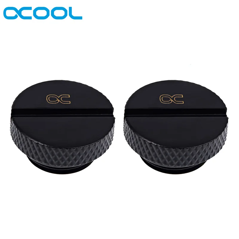 2 stks Alphacool HF Schroefplug G1/4, Connector, Computer Waterkoeling Fittings, Zwart, Zilver