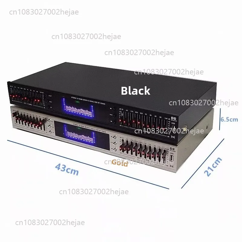 

Digital high-definition stereo preamplifier equalizer with built-in USB Bluetooth home grade equalizer, dual 10 segment 220V