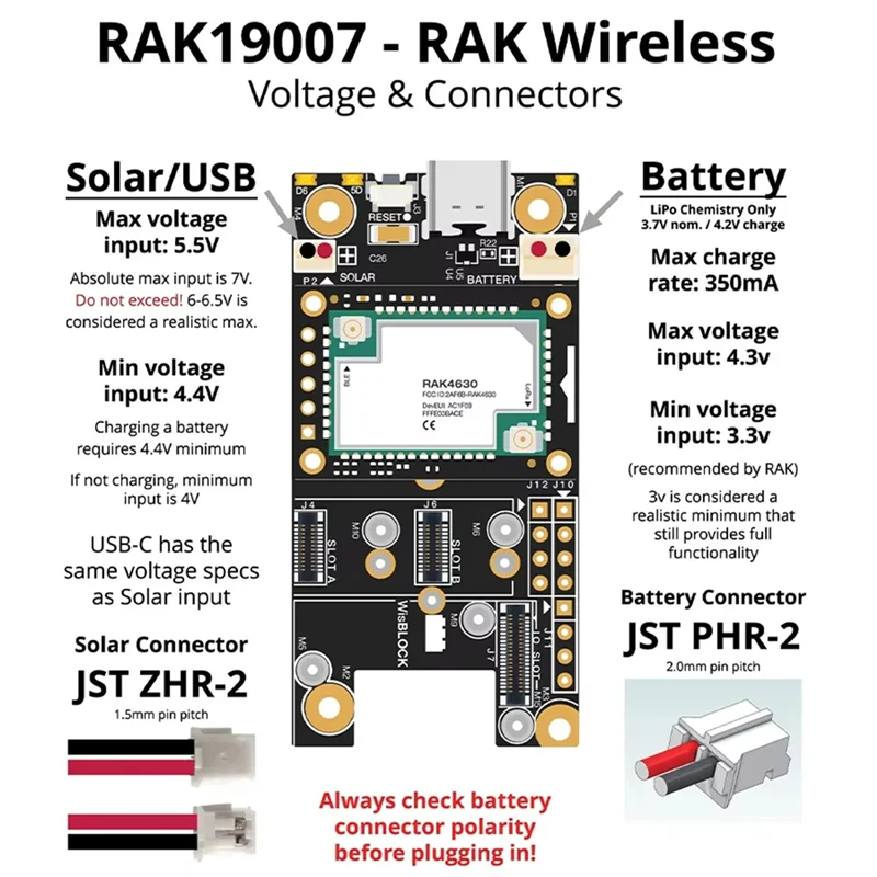ABSQ-SX1262 لوحدة Lora RAK4631 Meshtastic للوحة قاعدة Lorawan اللاسلكية RAK19007