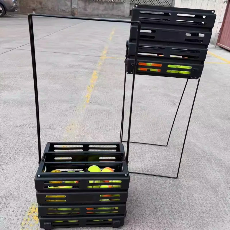 

Передвижная корзина для сбора теннисных мячей, складная, большой вместимости, для пиклбола, прочная, спортивный аксессуар