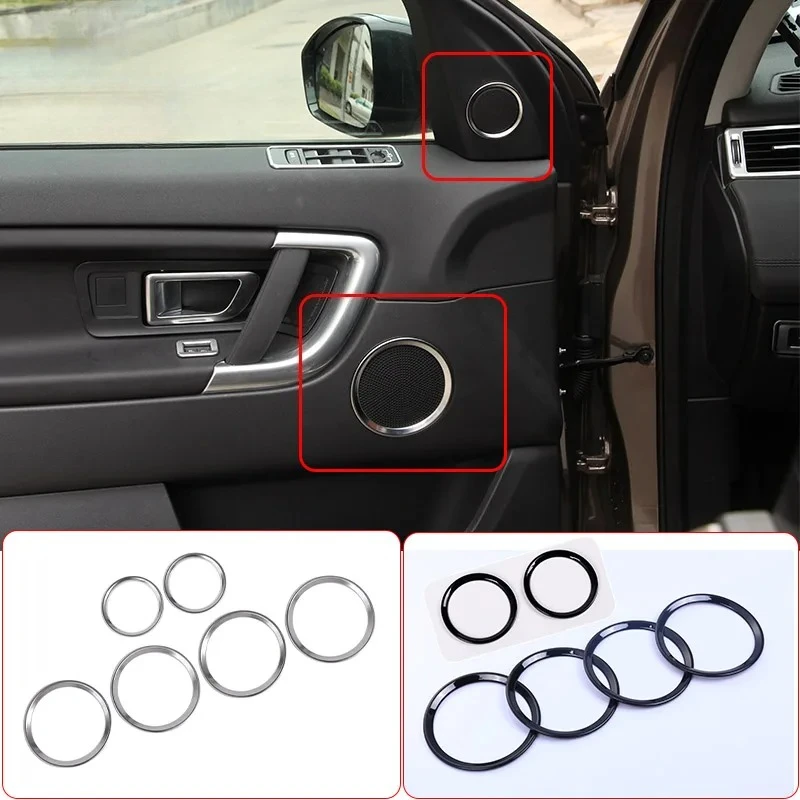 New Gloss Black Style ABS Chrome Door Speaker Ring Trim Car Accessories For Land Rover Discovery Sport 15-17 Car Accessories