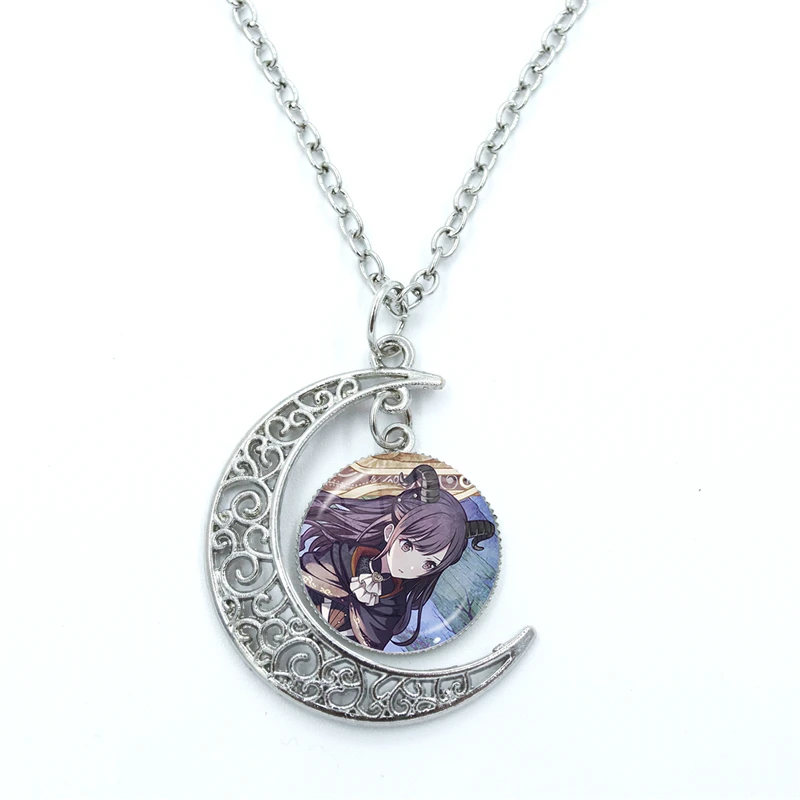 Project SEKAI Anime Shinonome Ena Enanan Glass Dome Cabochon Crescent Moon Necklace Statement Jewelry Gift