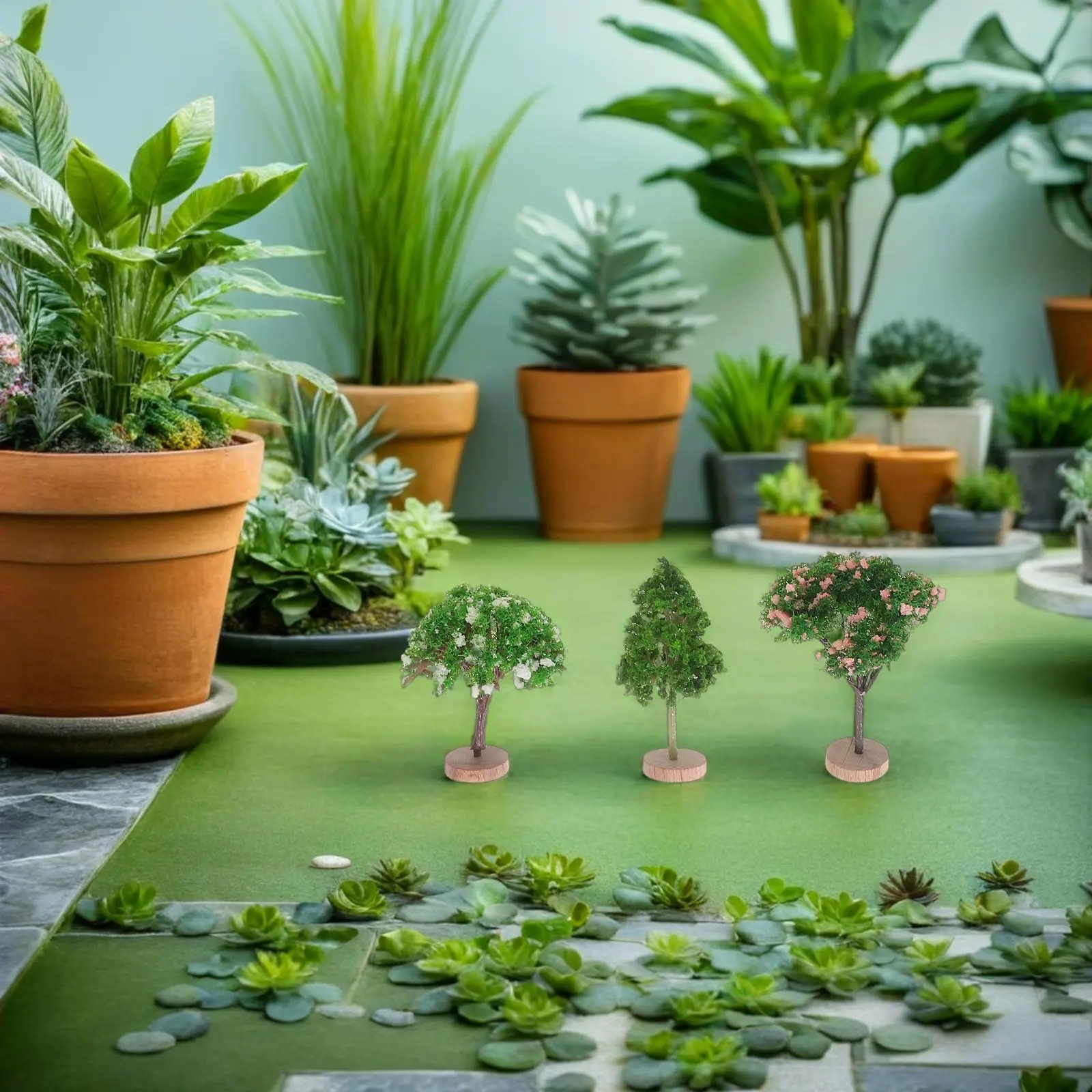 

8Pcs Simulated Architectural Tree Artificial Miniature Trees Realistic Sand Table Layout Scenery Decor Landscape Accessories