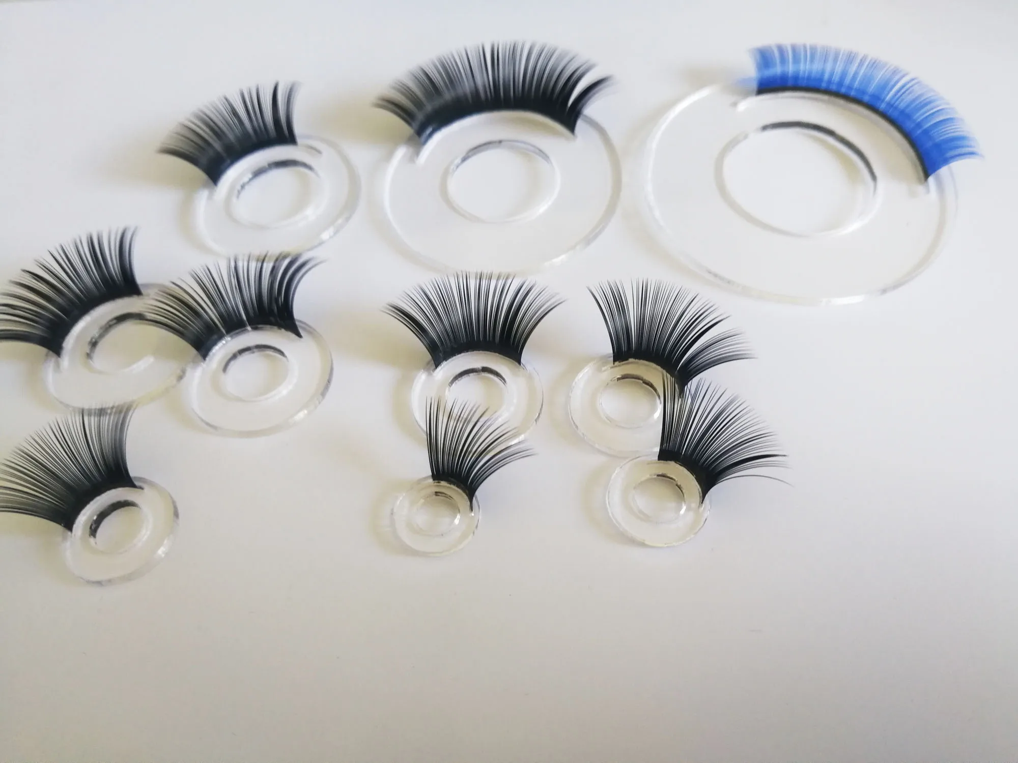 20pcs/lot masckaszem Exclusive customization 14mm-26mm clear eyelash tray with eyelash  for diy doll toy handcraft