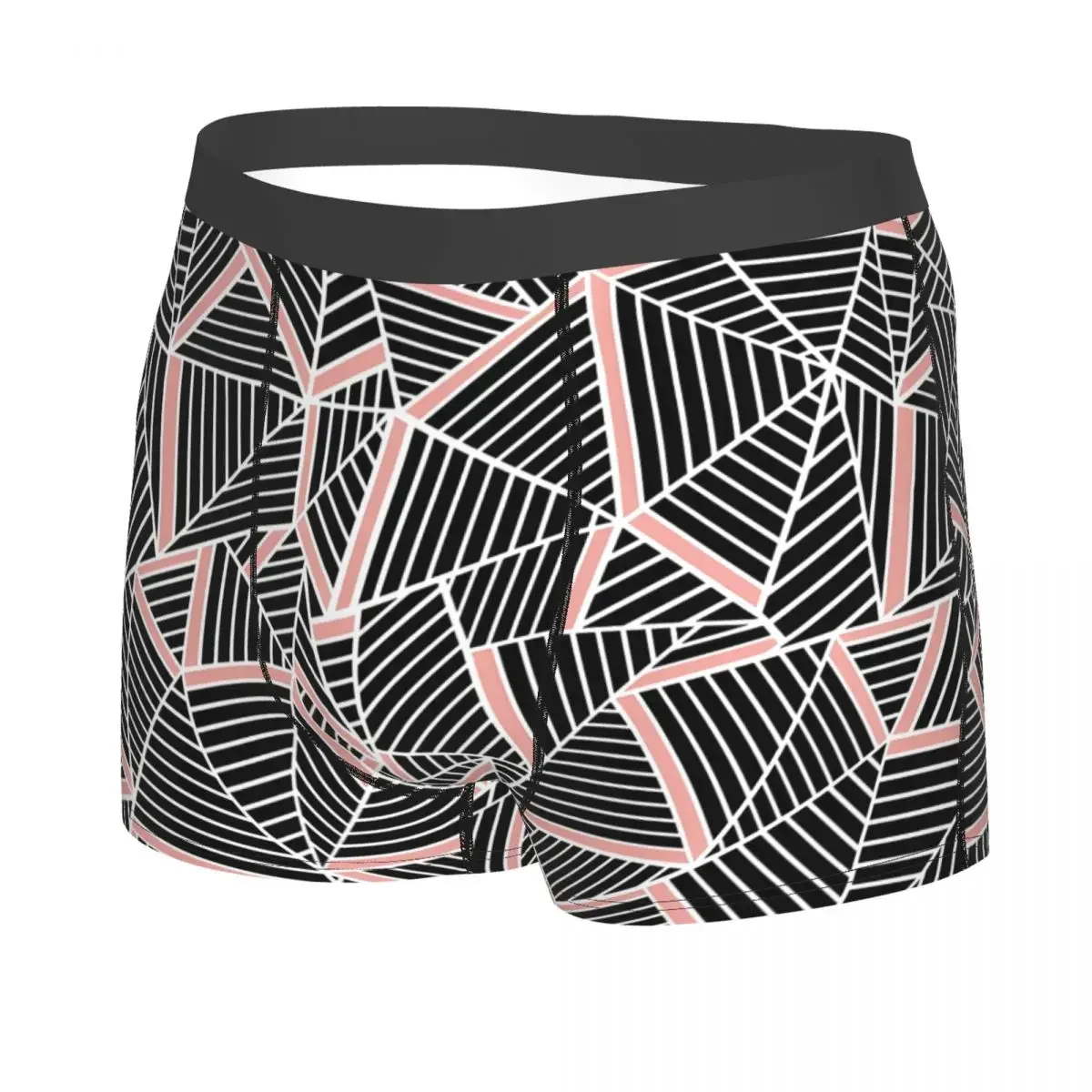 Custom Abstract Lines Geometric Blush Boxer Shorts For Homme 3D Print Underwear Panties Briefs Stretch Underpants