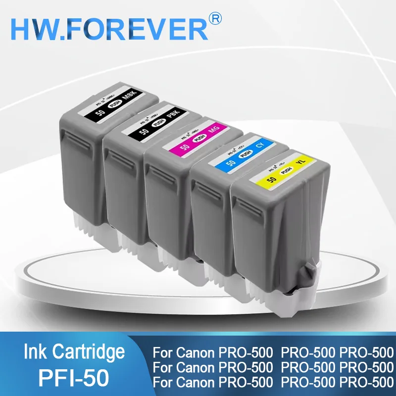 

PFI-50 PFI50 Ink Cartridge Compatible With Pigment Ink For Canon imagePROGRAF PRO-500 PRO 500 Printer 80ML Ink Cartridge