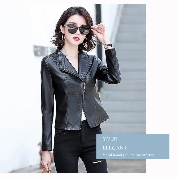 2023 Women's Leather Coat Sheepskin Lady's Jackets Short Slim Oversize Autumn Winter New Small Leather Jacket Roupas Femininas C