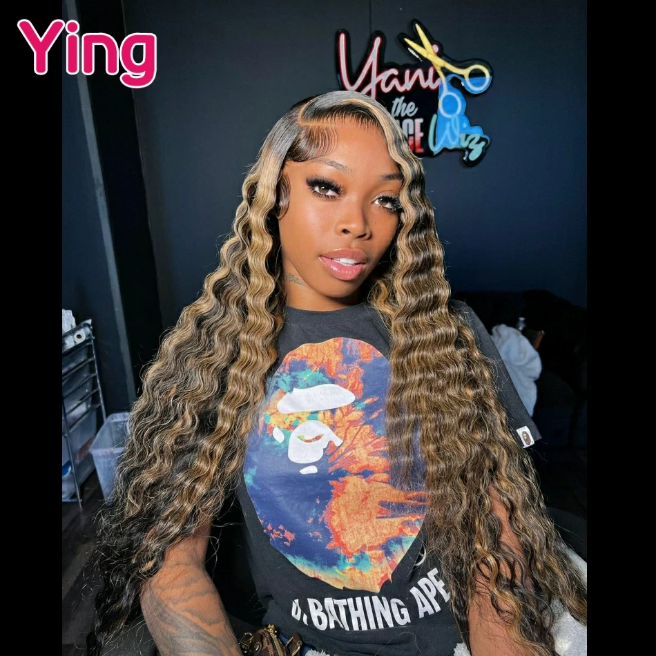 Ying 180% HL Coffee Black Curly Wave 13x6 Lace Front Wig 5x5 Lace Wig Remy 13x4 Lace Front Wig PrePlucked With Baby Hair