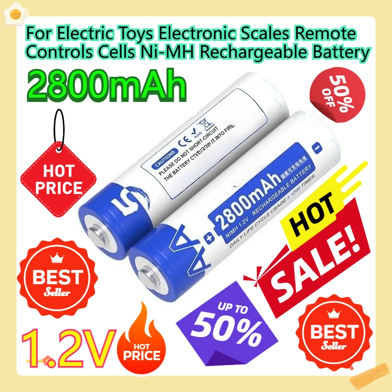 

For Electric Toys Electronic Scales Remote Controls Cells Ni-MH Rechargeable Battery 1.2V AA 2800mAh
