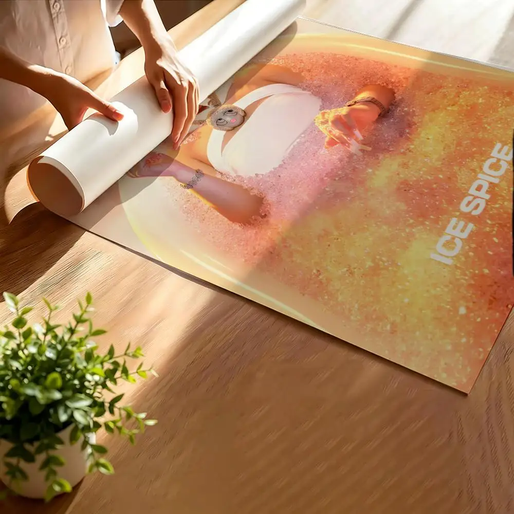 Rapper Ice Spice Poster High-definition  poster stickers, suitable for bedroom, living room, home decoration