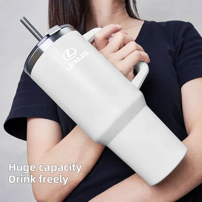 

Emblems 1200ML Stainless Steel Thermos Cup Car Accessories Coffee Mug For Lexus F SPORT LBX NX RX 350h 450h ES UX 300e GS GX IS