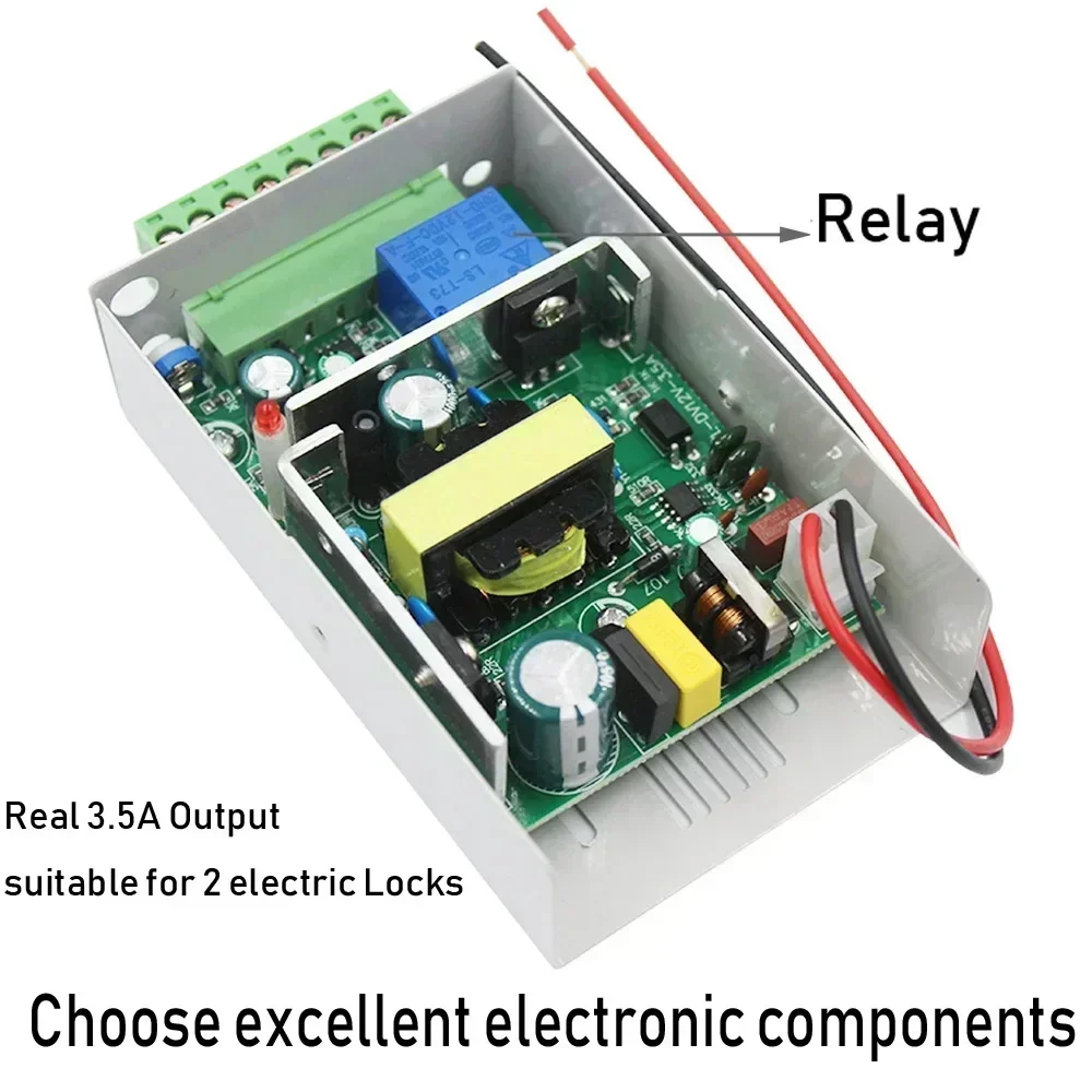 Power Supply Switch 5A 2 Electric Lock System 12V DC Access Control Time Delay Adjustable AC100V-240V Input NO/NC/COM Output