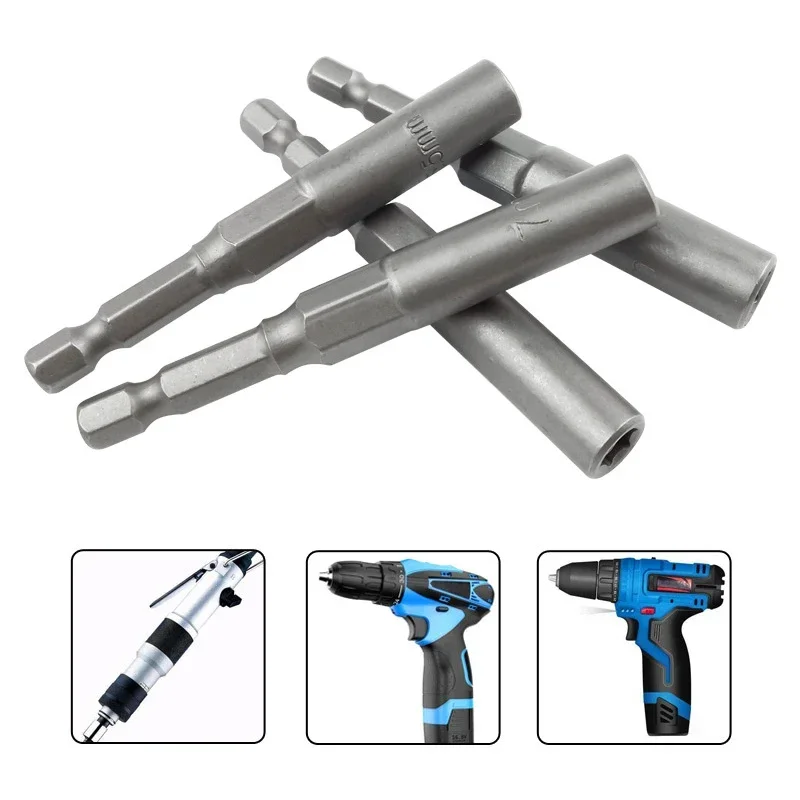 1pcs 5.5mm-16mm Length Universal Bolt Nut Driver Sockets Bit Set Deep Electric Wrench Socket 1/4Inch 6.35mm Hex Shank Hand Tools