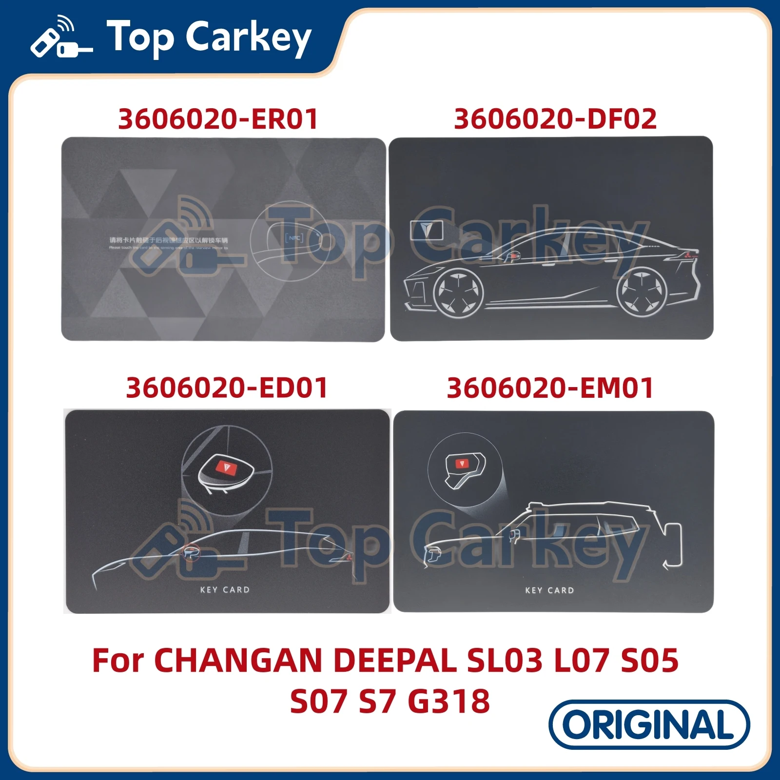 

TopCarkey 3606020-DF02 ER01 EM01 ED01 OEM Digital NFC Key Card for CHANGAN DEEPAL SL03 L07 S05 S07 S7 G318