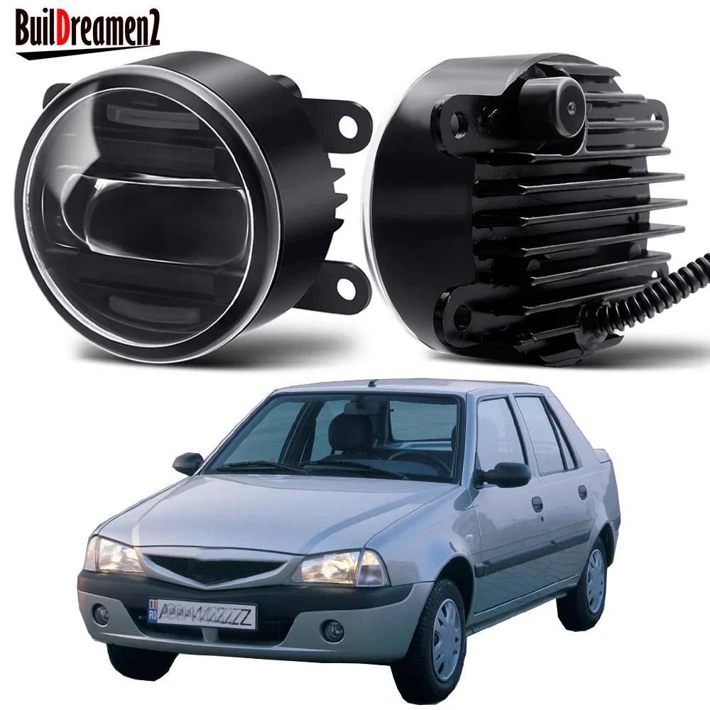 2IN1 Design Car Fog Light Assembly with DRL 30W H11 Aluminum LED Fog Daytime Running Lamp For Dacia Solenza Hatchback 2003-2007