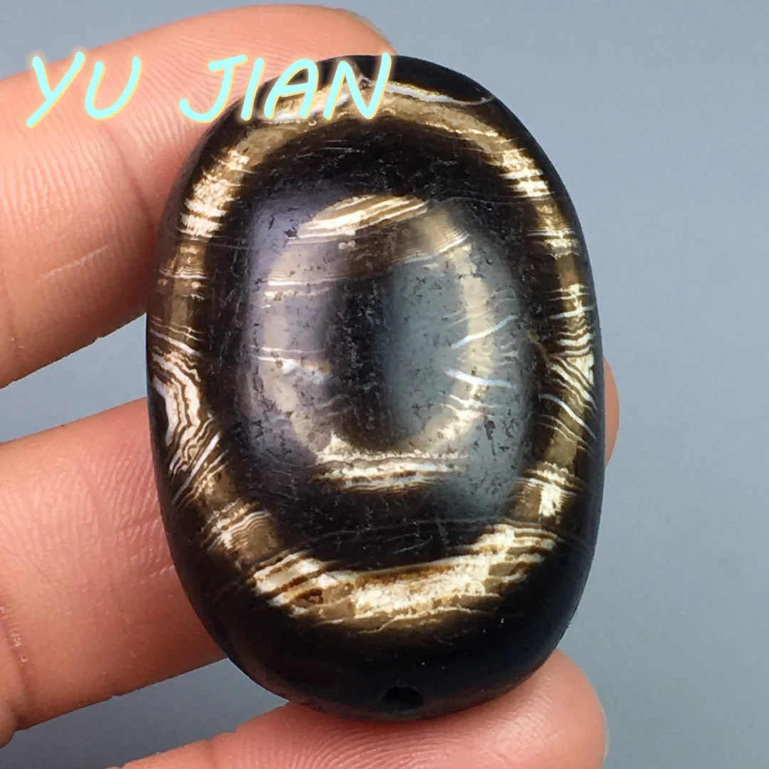 

Newest Unique Rare Natural Winding Silk Pulp Sky Eye Weathered Old Agate Jade Bead DIY Pendant Noble Gentleman Necklaces Jewelry