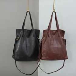 New Genuine Leather Bag for Women Simple All-match Large Capacity Tote Shoulder Bags Commuter Casual Luxury Handbags Bolsos