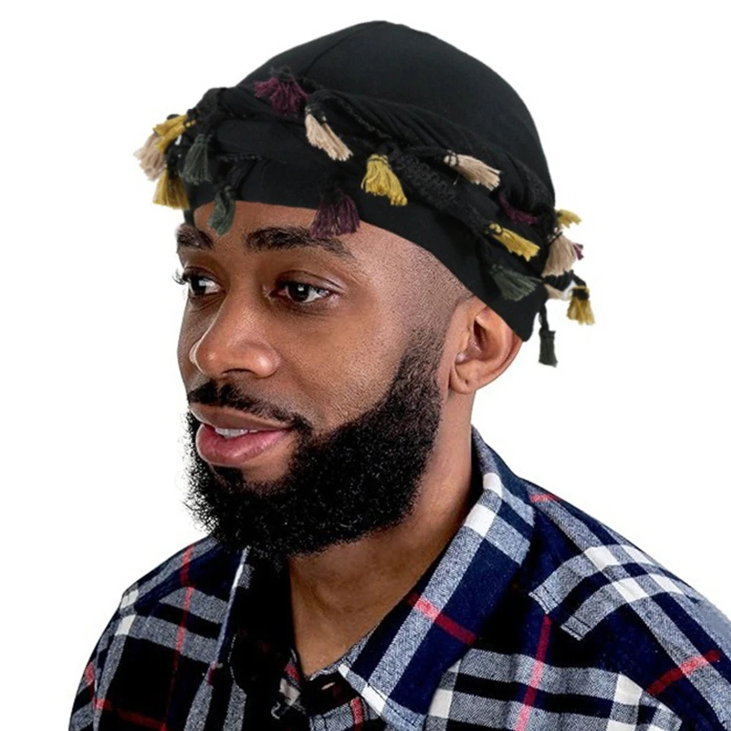 Sweat Wicking Durag Bandana for Running and Riding Fringed Twisted Tail