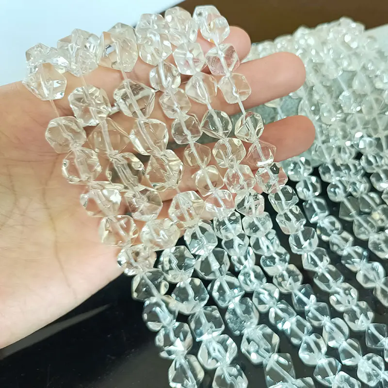 New Selectable Siz Freeform White Rock Quartz StoneBeads Clearl Crystal Beads For Jewelry MakingBeads Necklace 15