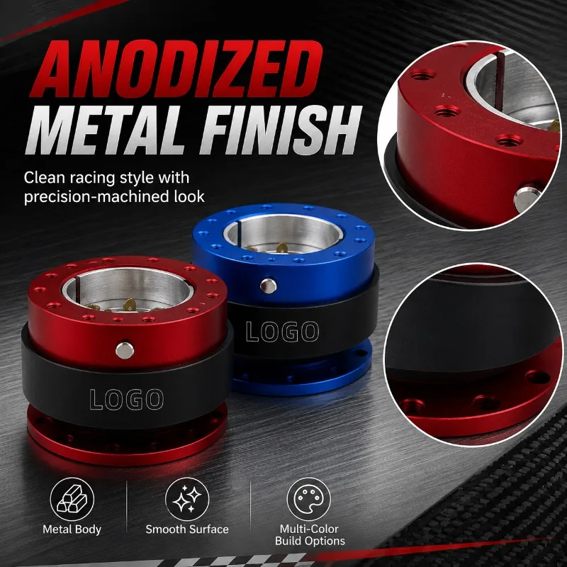 Universal Racing Steering Wheel Quick Release Hub Adapter Locking 6 Hole PCD 70mm 74mm for Drift Race Simulator view 5
