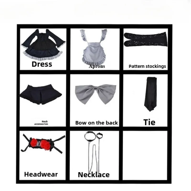 Disfraz de Kitagawa Marin Amine My Dress Up Darling Marin Kitagawa vestido negro uniforme JK mujer conjunto completo fiesta de Halloween niñas