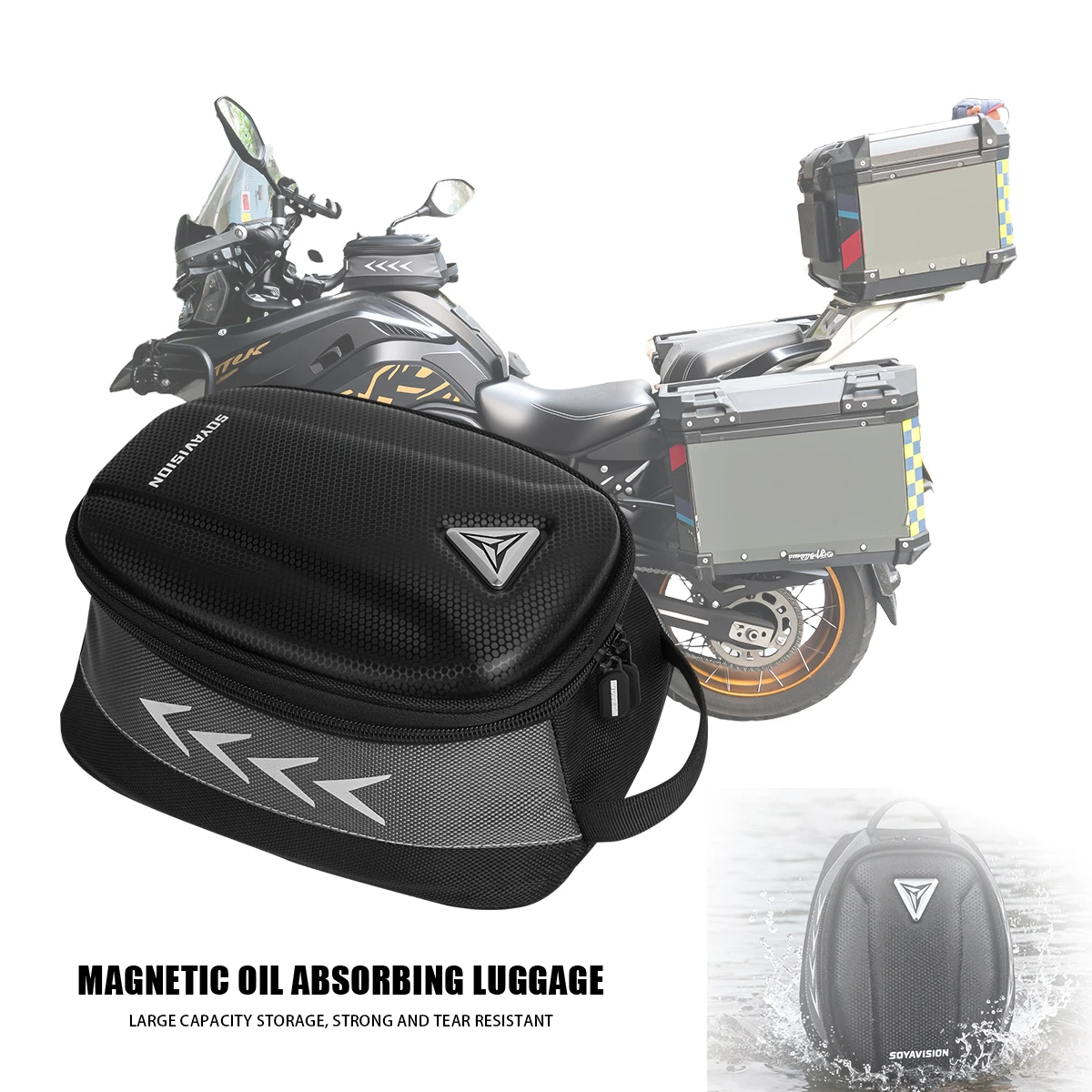 

Водонепроницаемая сумка-кофр на топливный бак для универсальных ретро-мотоциклов, 4.5 л, передняя сумка на бак для гоночных мотоциклов