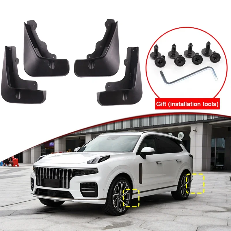 4 Stuks Auto Styling Voor Lynk & Co 09 2023 2024 Abs Auto Spatlappen Splash Guard Spatborden Spatlappen Voor achter Spatbord Auto Accessoires